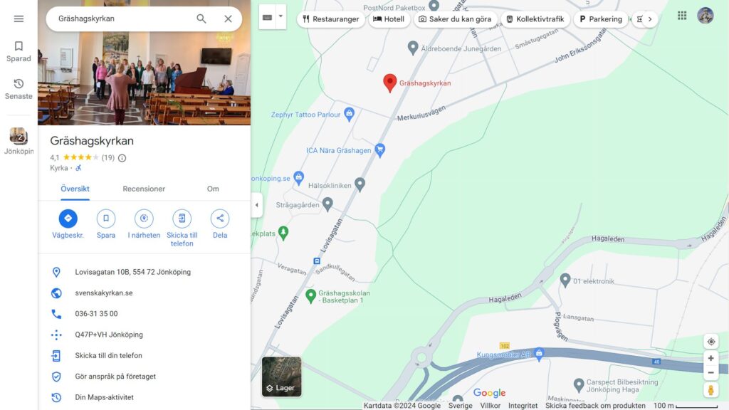 Gräshagskyrkan på Google Maps